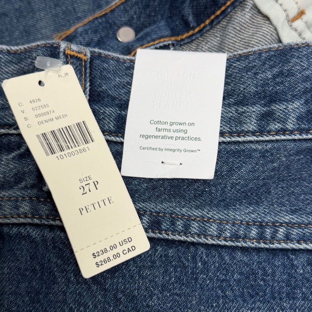NWT AGOLDE Leena Jean Petite 27P Denim Baby Boot Cut 31" Raw Hem Anthropologie - Picture 7 of 14